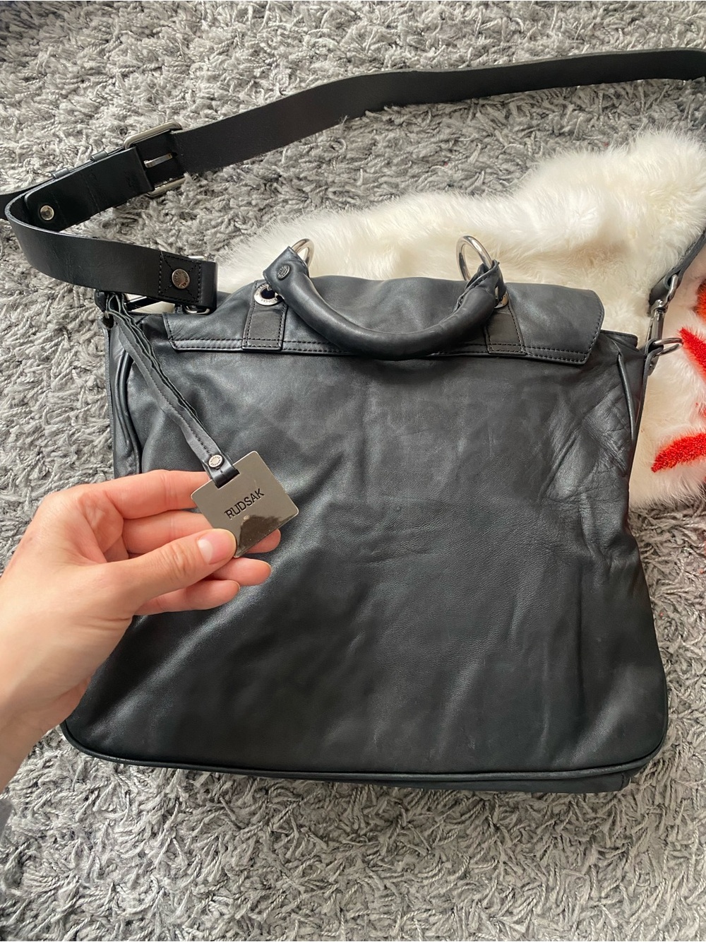 RUDSAK Black Leather satchel bag - Picture 9 of 11